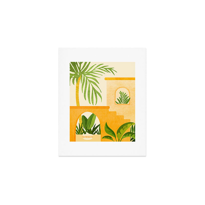 Garden Hacienda / Whimsical Landscape Illustration Art Print Gallery Image 1
