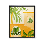 Garden Hacienda / Whimsical Landscape Illustration Framed Canvas Print Gallery Image 8