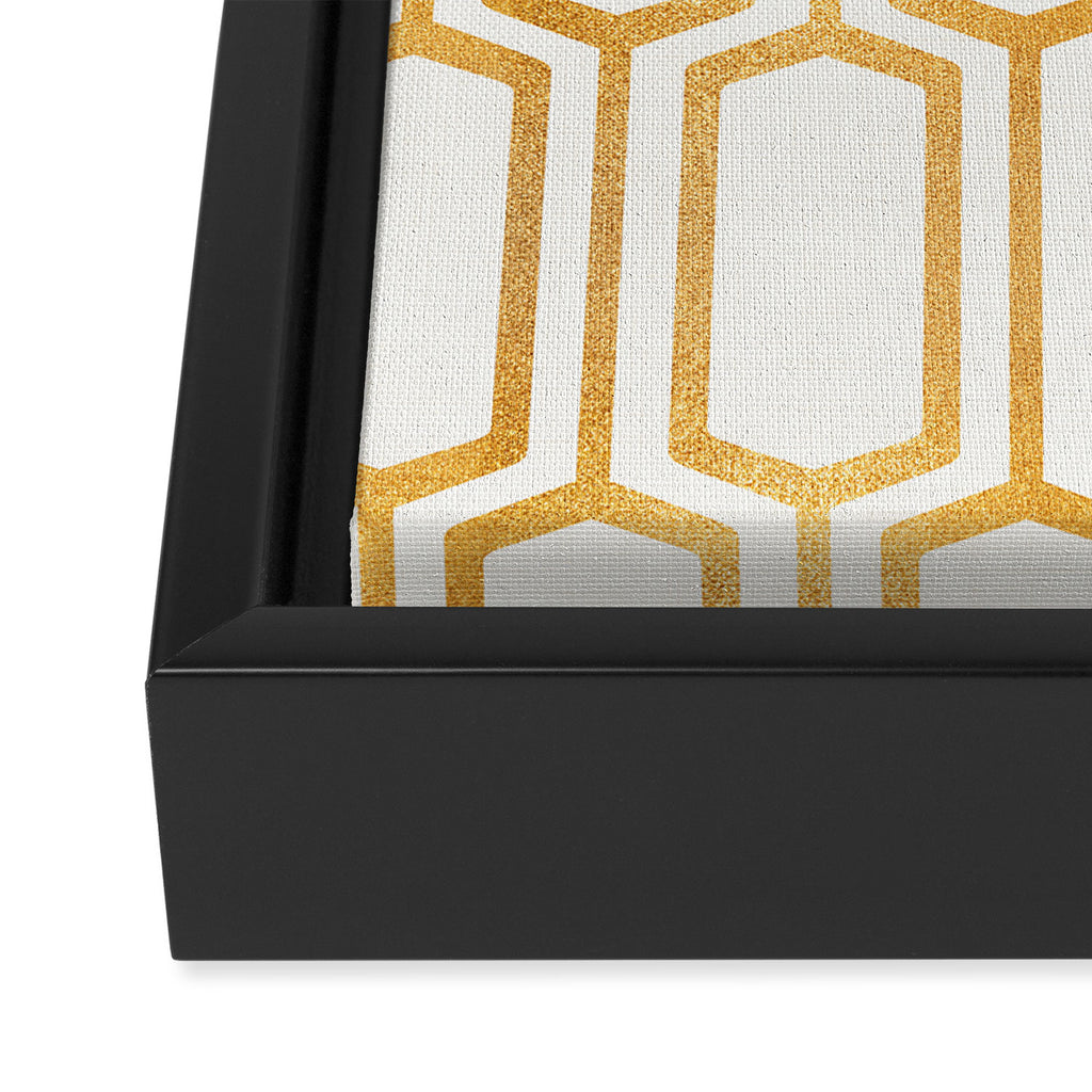 Gold Abstract Pattern Framed Canvas Print Gallery Image 3