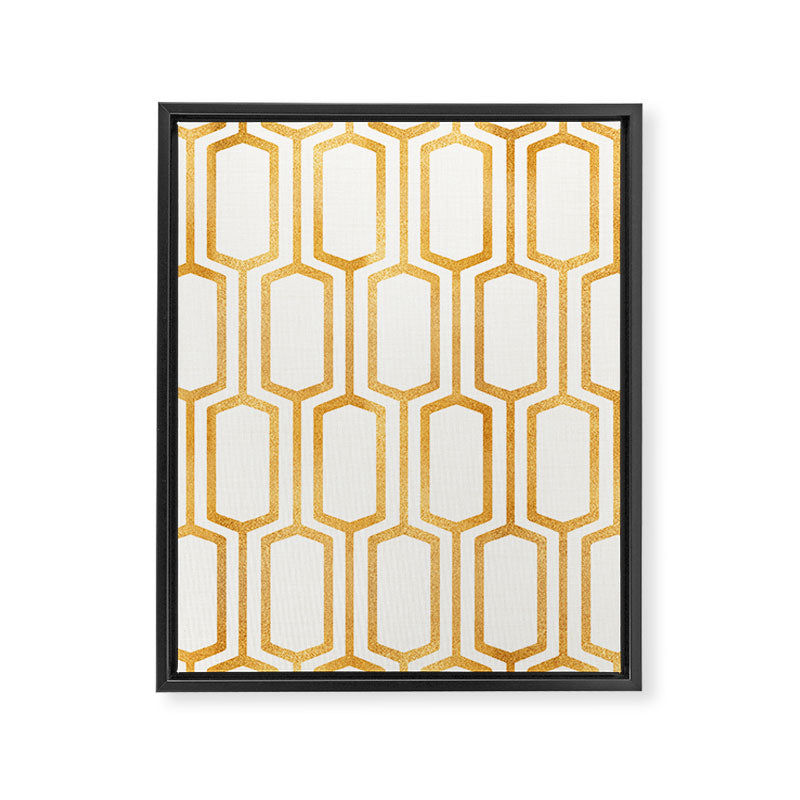 Gold Abstract Pattern Framed Canvas Print Gallery Image 6
