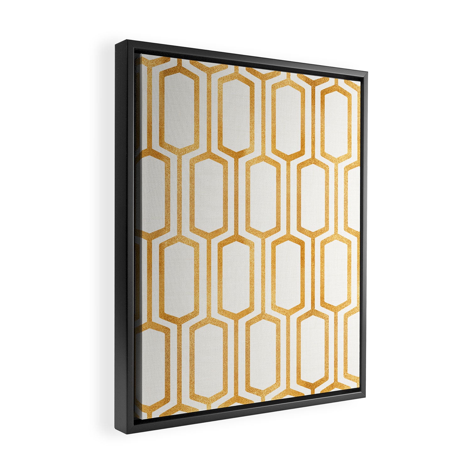 Gold Abstract Pattern Framed Canvas Print Gallery Image 2