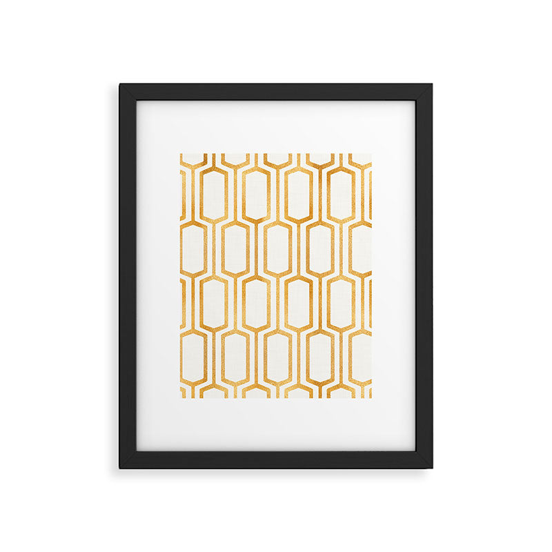 Gold Abstract Pattern Framed Art Print Gallery Image 5