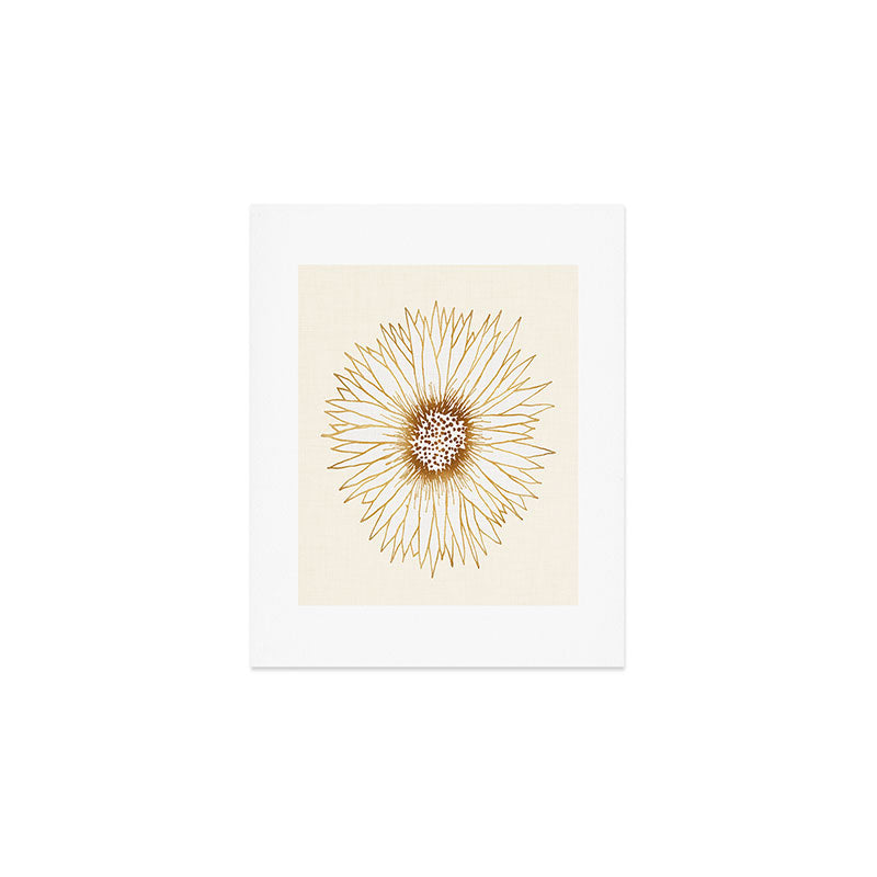 Gold Sunflower Drawing Art Print Gallery Image 1
