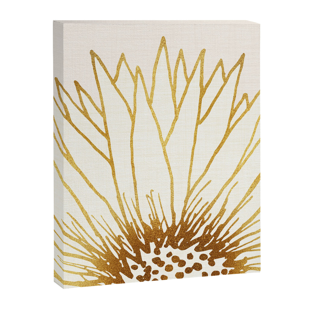 Gold Sunflower Floral Illustration Canvas Print Gallery Image 6