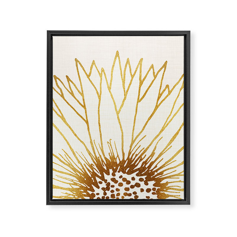 Gold Sunflower Floral Illustration Framed Canvas Print Gallery Image 6