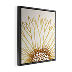 Gold Sunflower Floral Illustration Framed Canvas Print Gallery Image 2