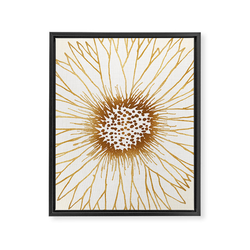 Gold Sunflower Drawing Framed Canvas Print Gallery Image 8