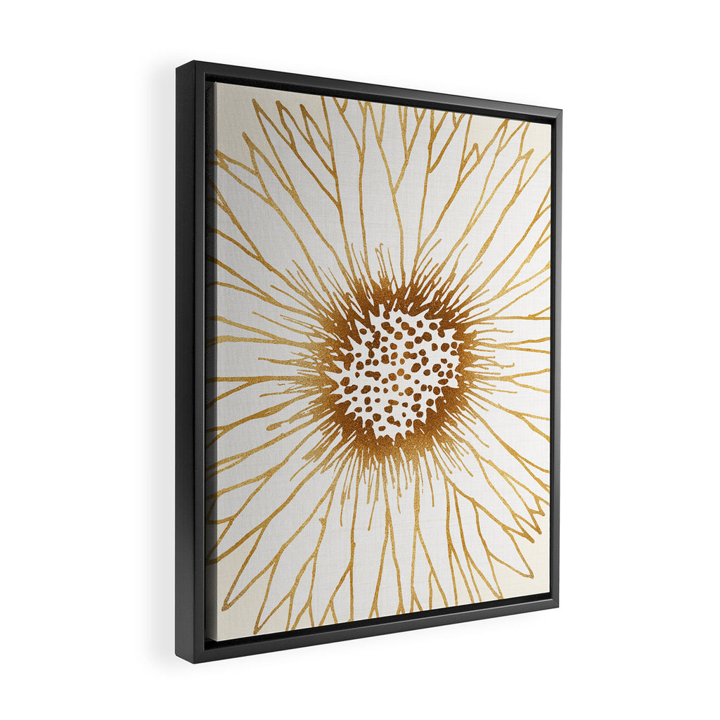 Gold Sunflower Drawing Framed Canvas Print Gallery Image 2