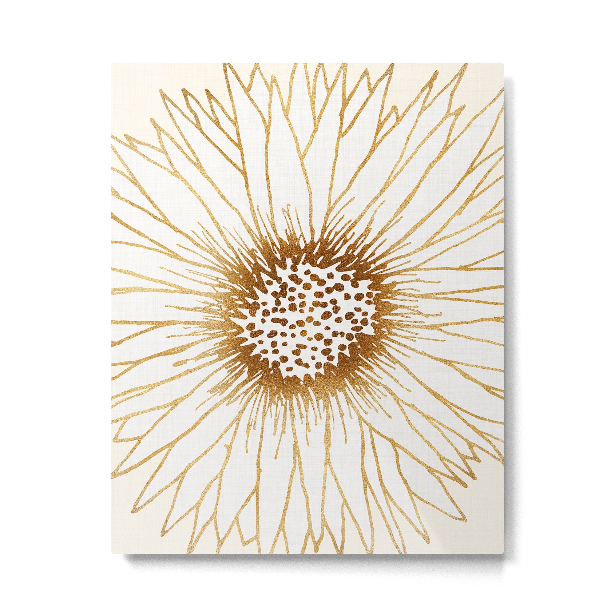 Gold Sunflower Drawing Metal Print Gallery Image 6