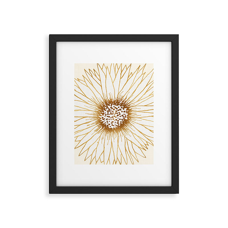 Gold Sunflower Drawing Framed Art Print Gallery Image 6