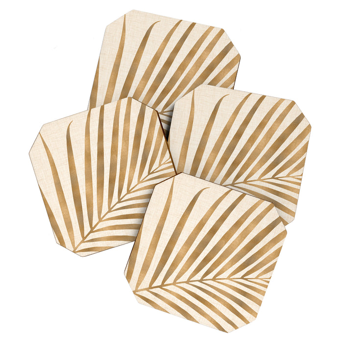 Gold Tropical Leaf Coaster Gallery Image 1