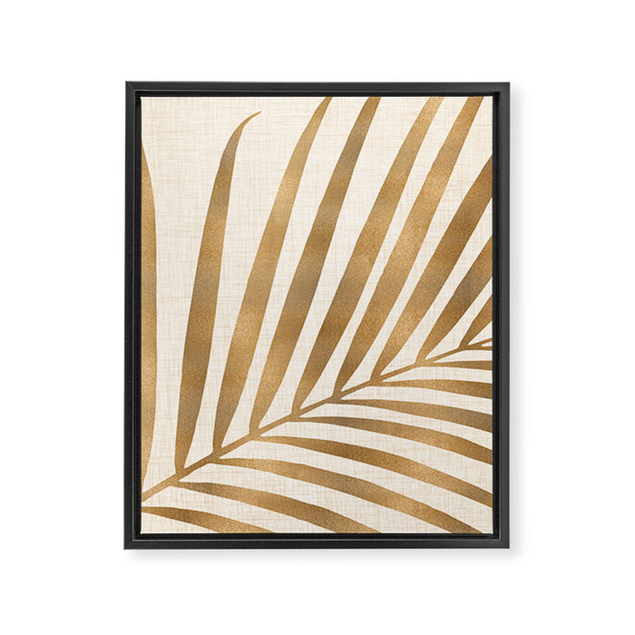 Gold Tropical Leaf Framed Canvas Print Gallery Image 1