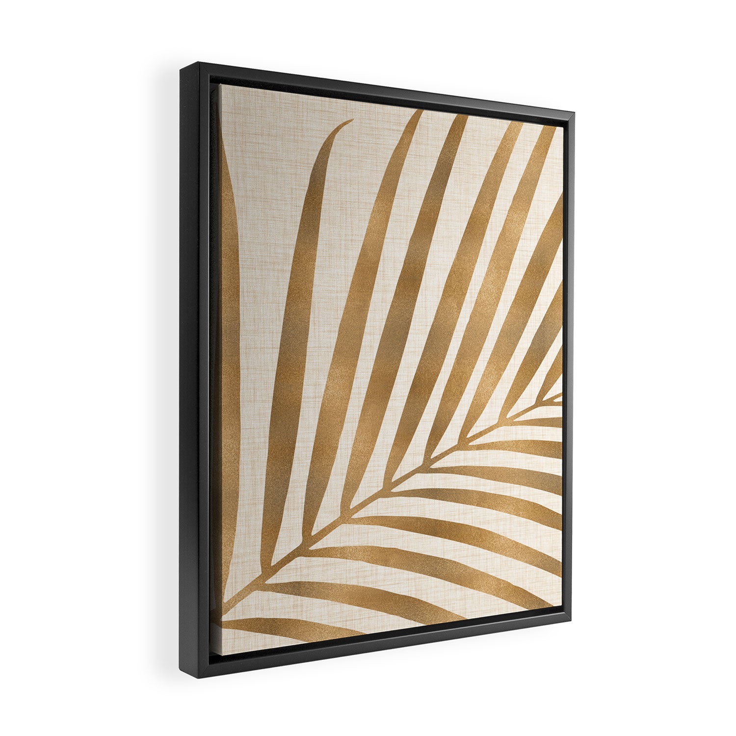 Gold Tropical Leaf Framed Canvas Print Gallery Image 2