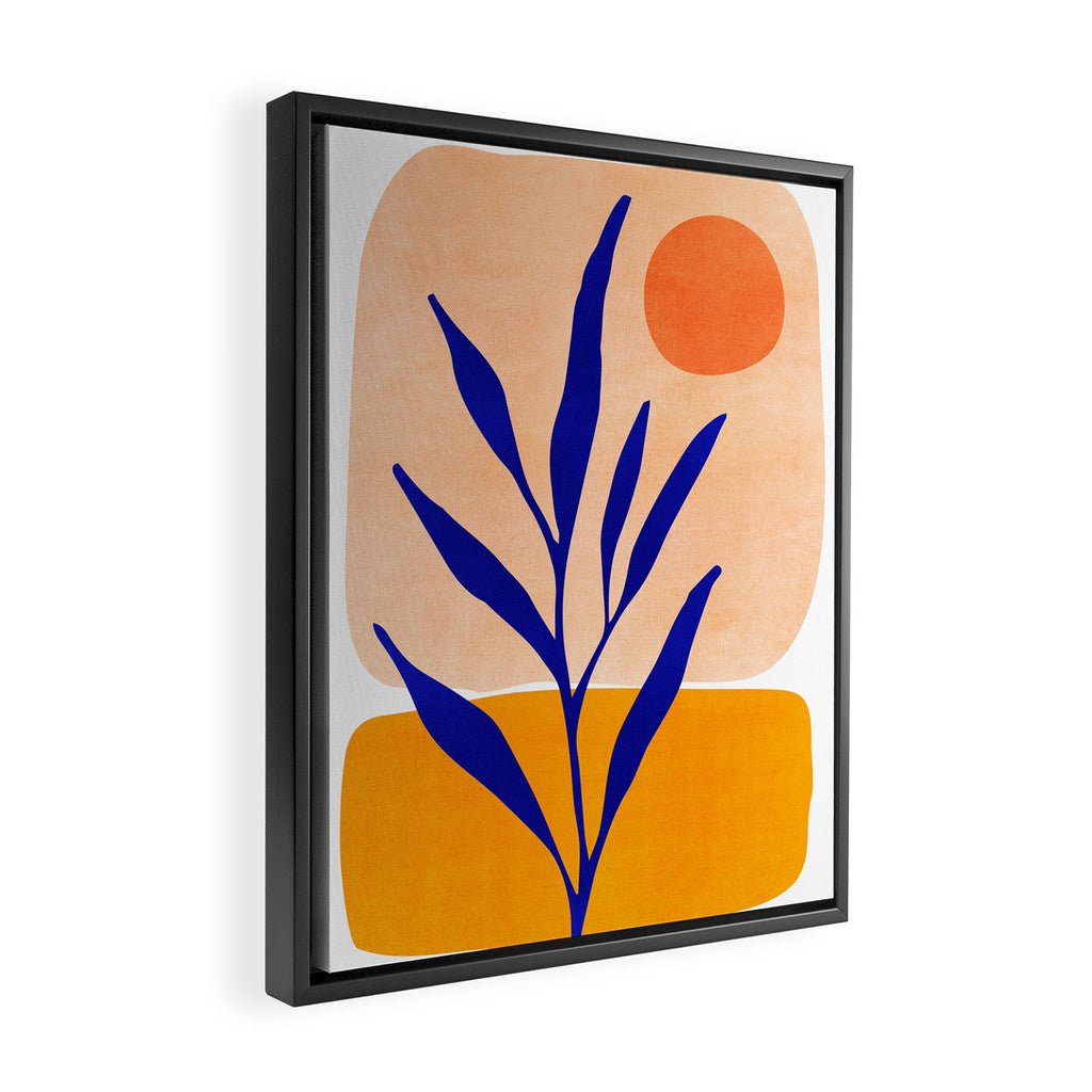 Golden Afternoon Abstract Landscape Framed Canvas Print Gallery Image 2