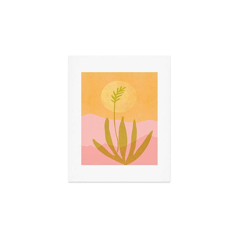 Golden Agave Desert Landscape Art Print Gallery Image 1