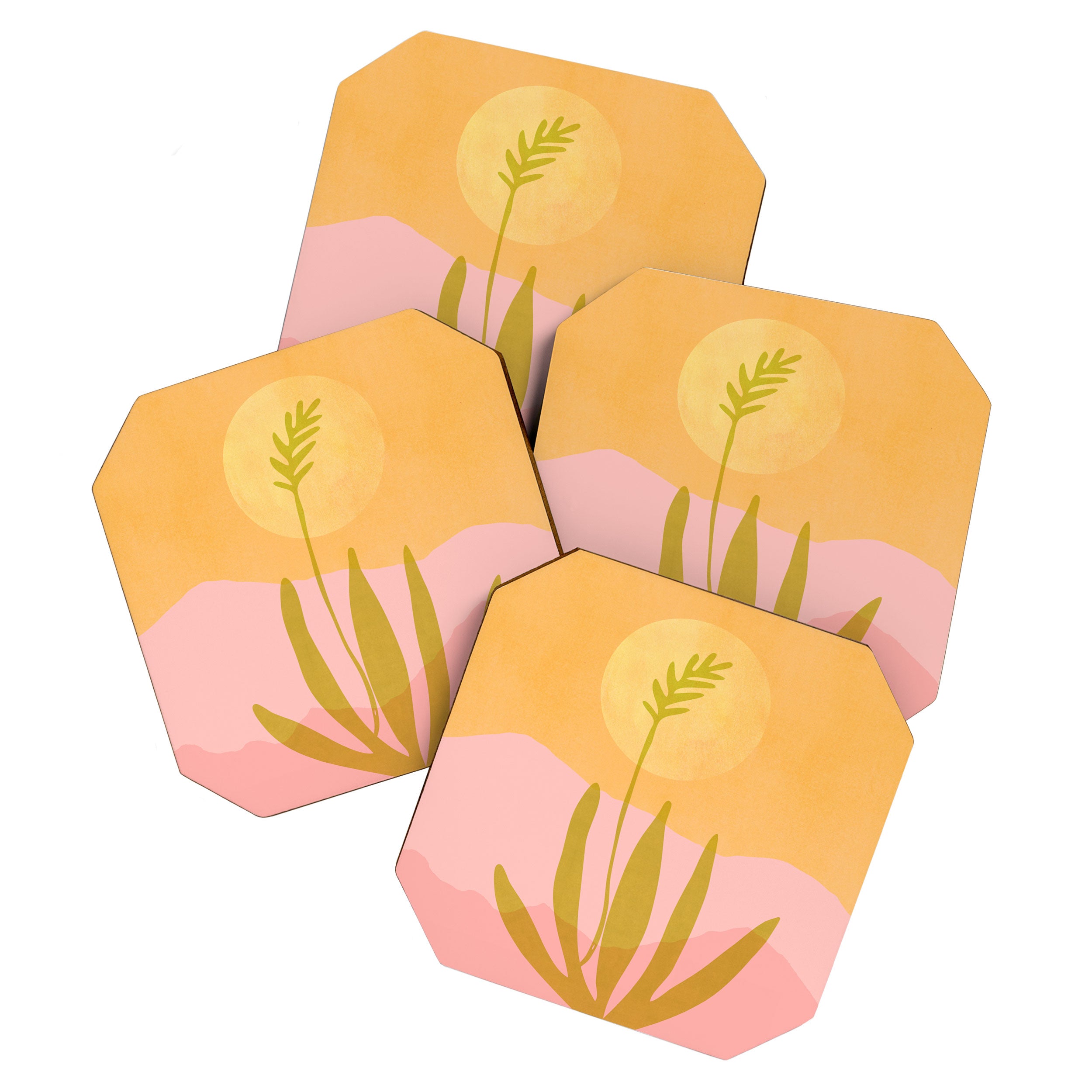 Golden Agave Desert Landscape Coaster Gallery Image 1