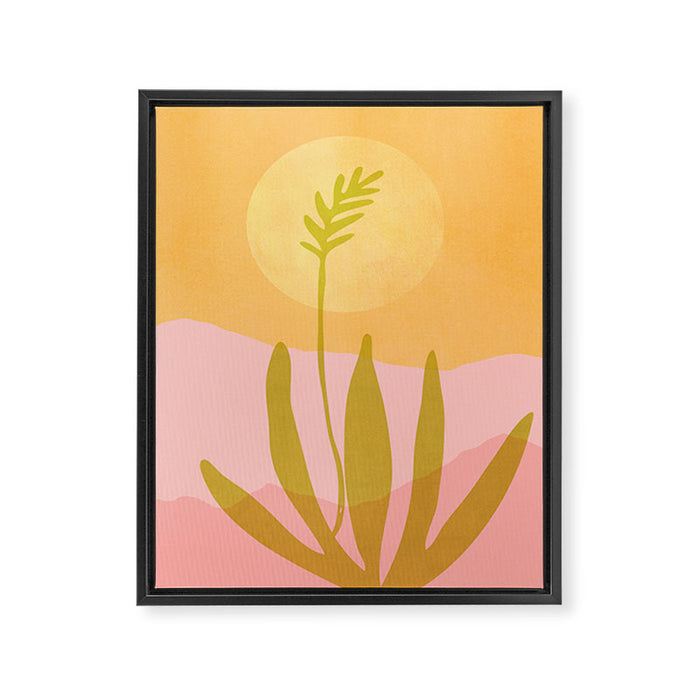 Golden Agave Desert Landscape Framed Canvas Print Gallery Image 1