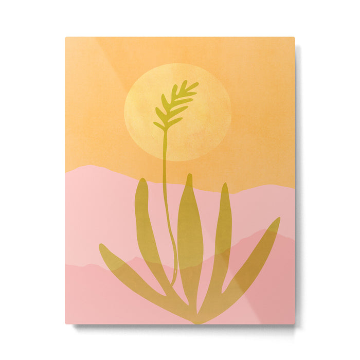 Golden Agave Desert Landscape Metal Print Gallery Image 1