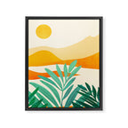 Golden Alpine Sunset Landscape Framed Canvas Print Gallery Image 8