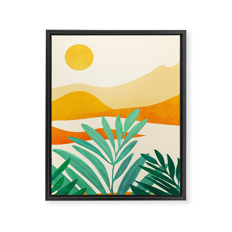 Golden Alpine Sunset Landscape Framed Canvas Print Gallery Image 8