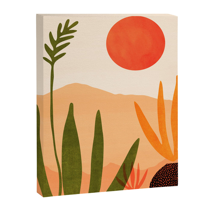 Golden California Desert Landscape Illustration Canvas Print Gallery Image 1