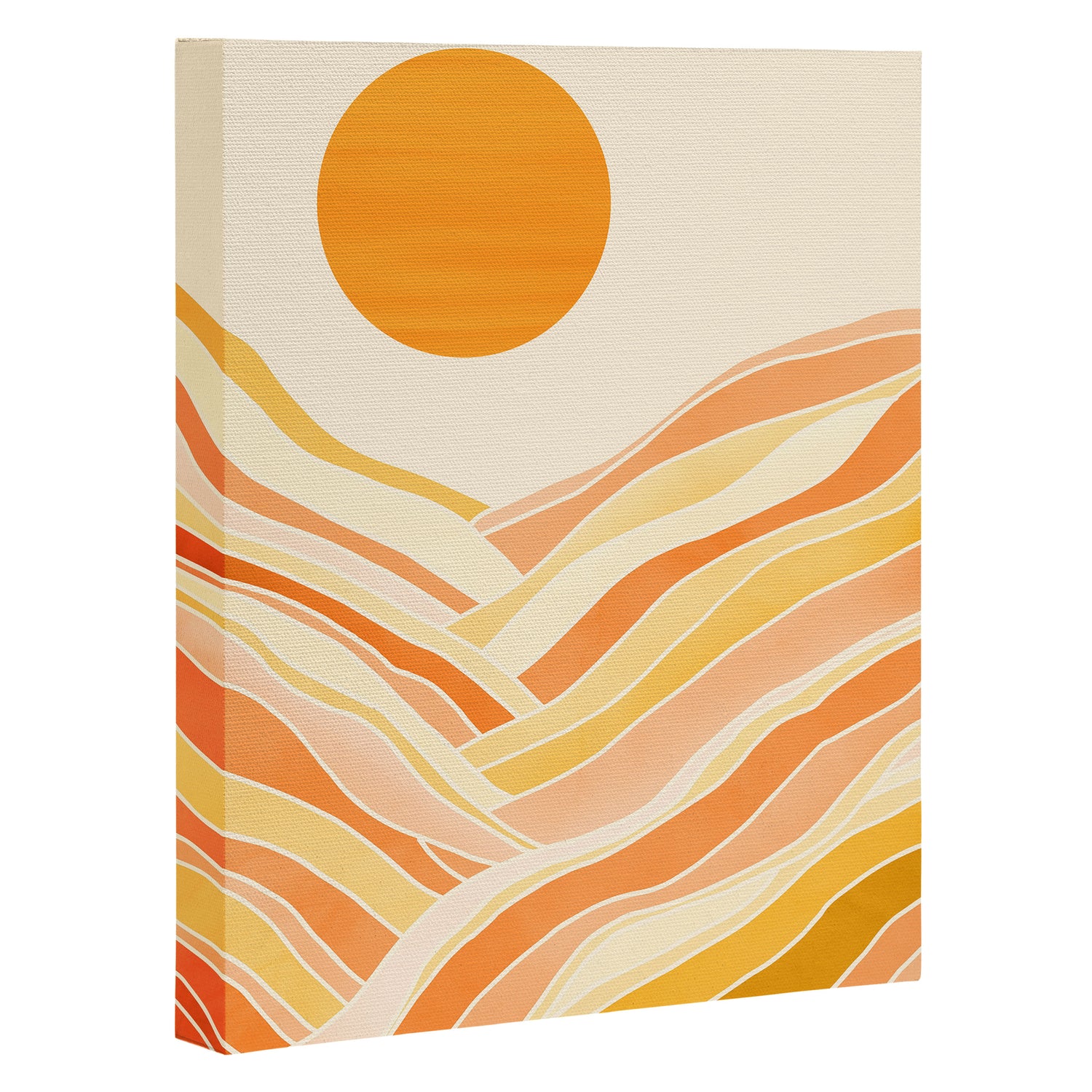 Golden Mountain Sunset / Abstract Landscape Canvas Print Gallery Image 3