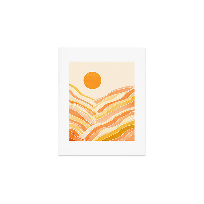 Golden Mountain Sunset / Abstract Landscape Art Print Gallery Image 1