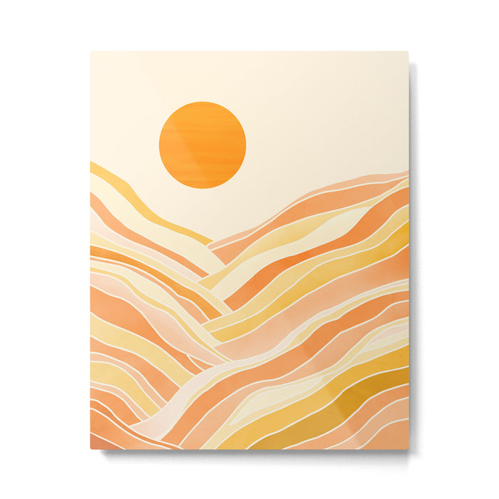 Golden Mountain Sunset / Abstract Landscape Metal Print Gallery Image 1