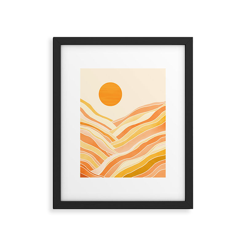 Golden Mountain Sunset / Abstract Landscape Framed Art Print Gallery Image 5