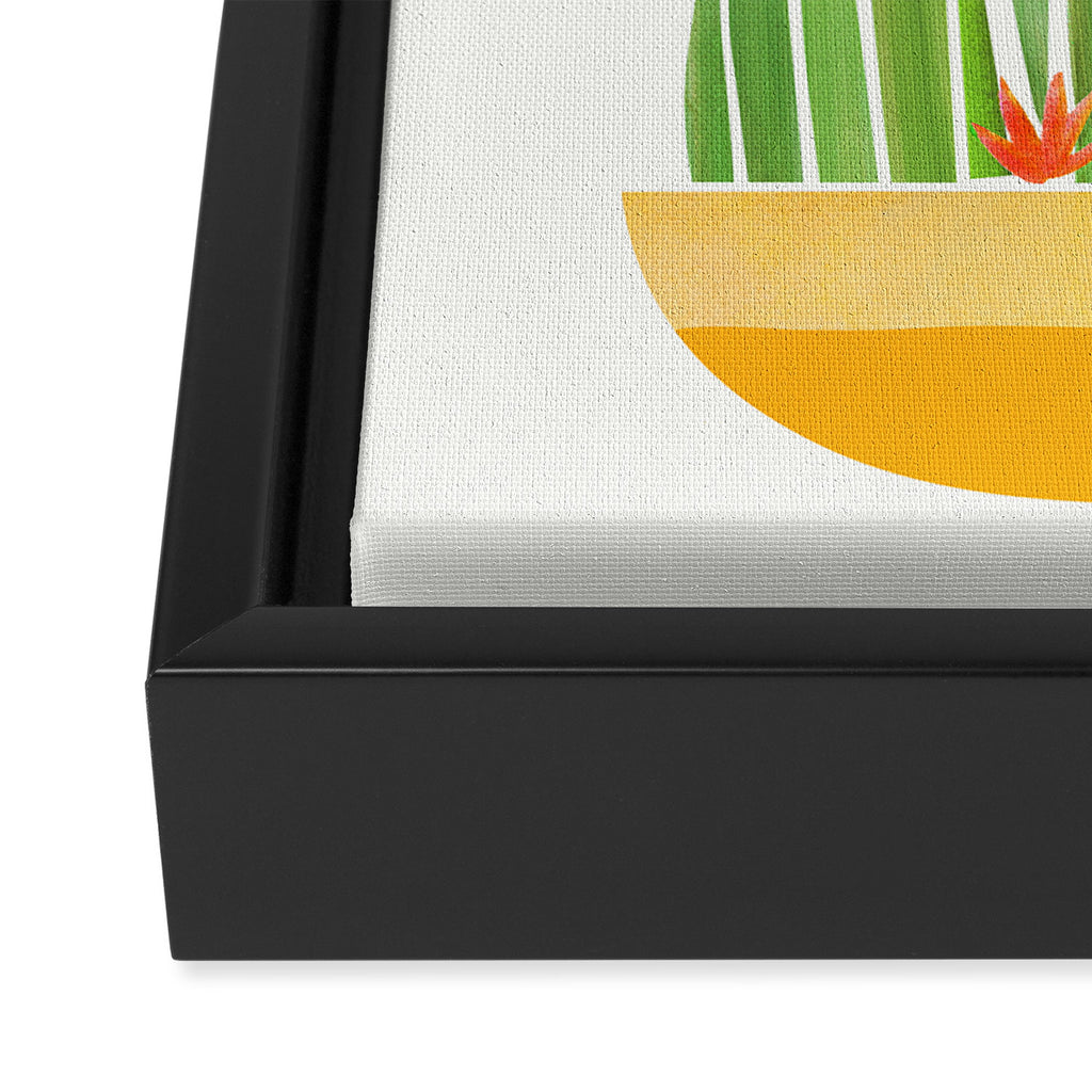 Golden Summer Cactus Framed Canvas Print Gallery Image 3