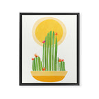 Golden Summer Cactus Framed Canvas Print Gallery Image 6