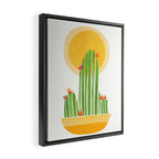 Golden Summer Cactus Framed Canvas Print Gallery Image 2