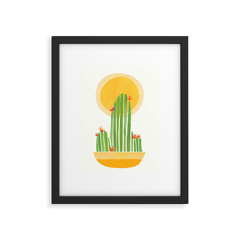 Golden Summer Cactus Framed Art Print Gallery Image 5
