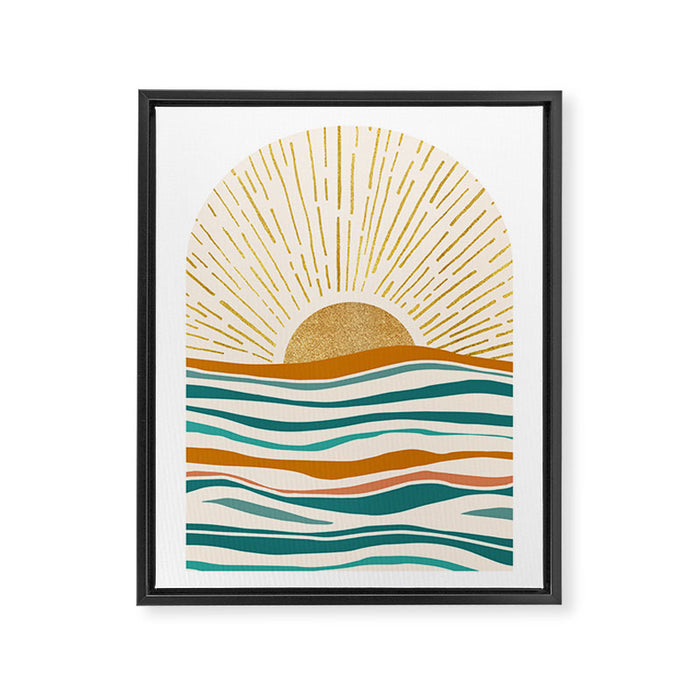 Golden Sunset Framed Canvas Print Gallery Image 1