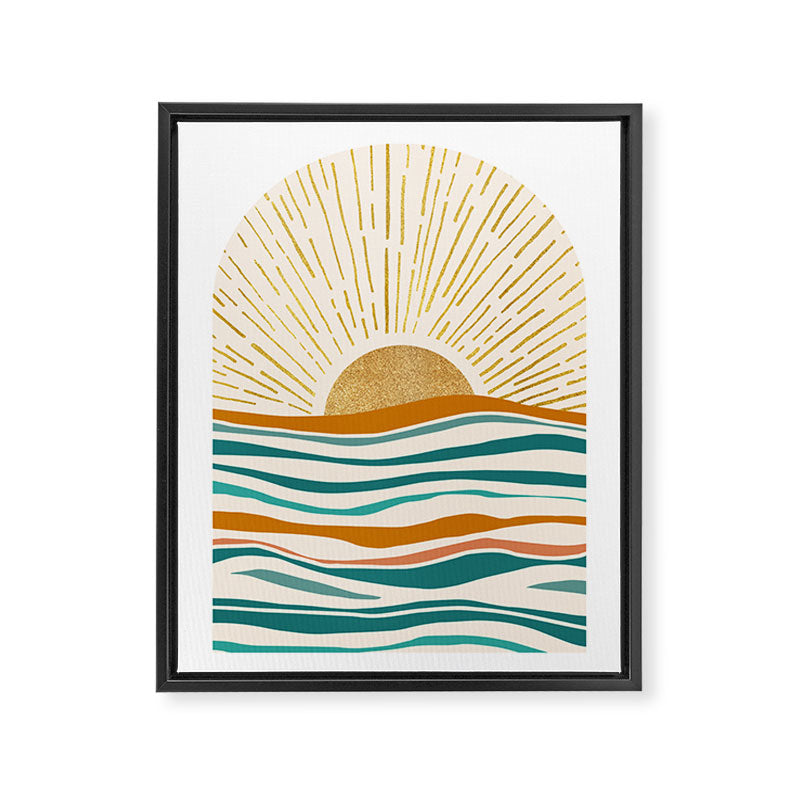 Golden Sunset Framed Canvas Print Gallery Image 6