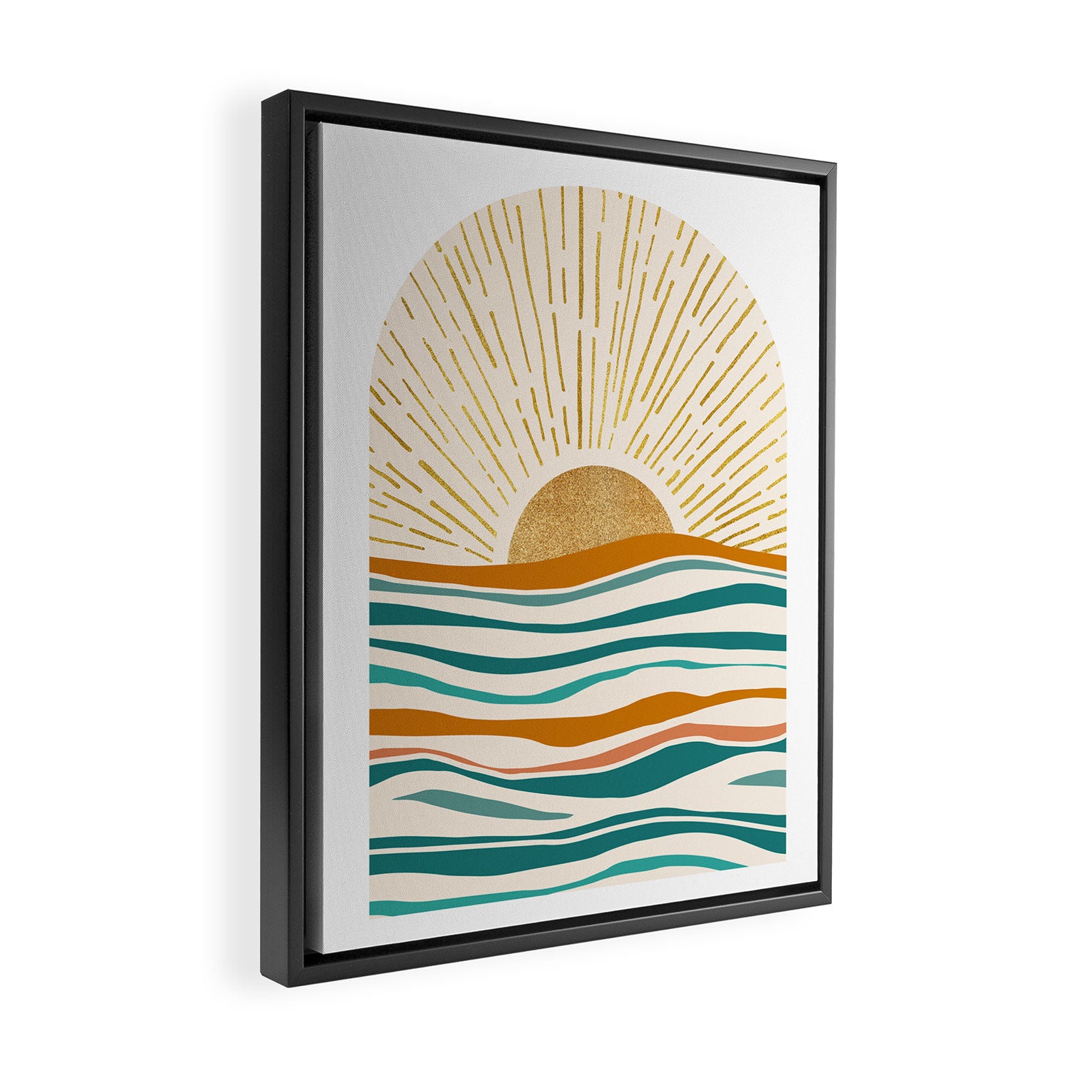 Golden Sunset Framed Canvas Print Gallery Image 2