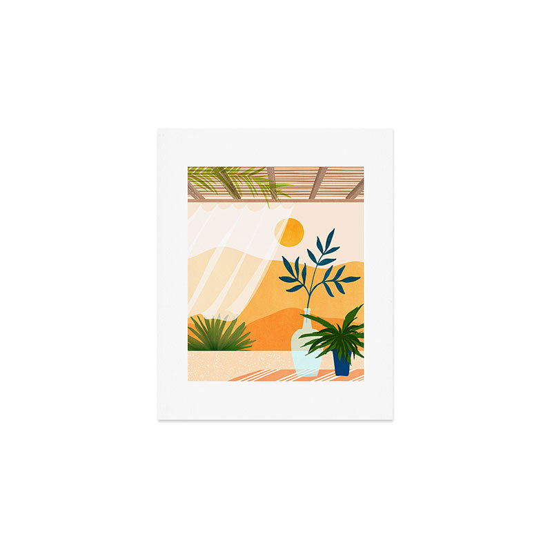 Golden Sunset Terrace Art Print Gallery Image 1