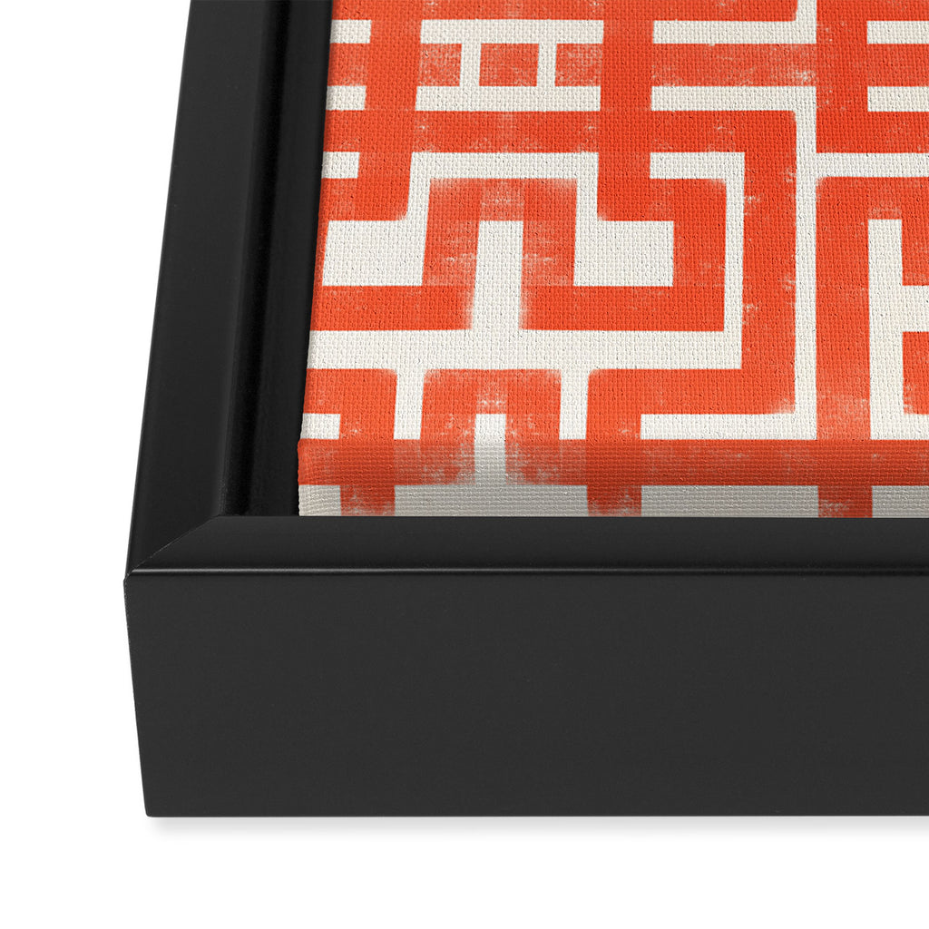Greco Labyrinth Pattern Framed Canvas Print Gallery Image 3