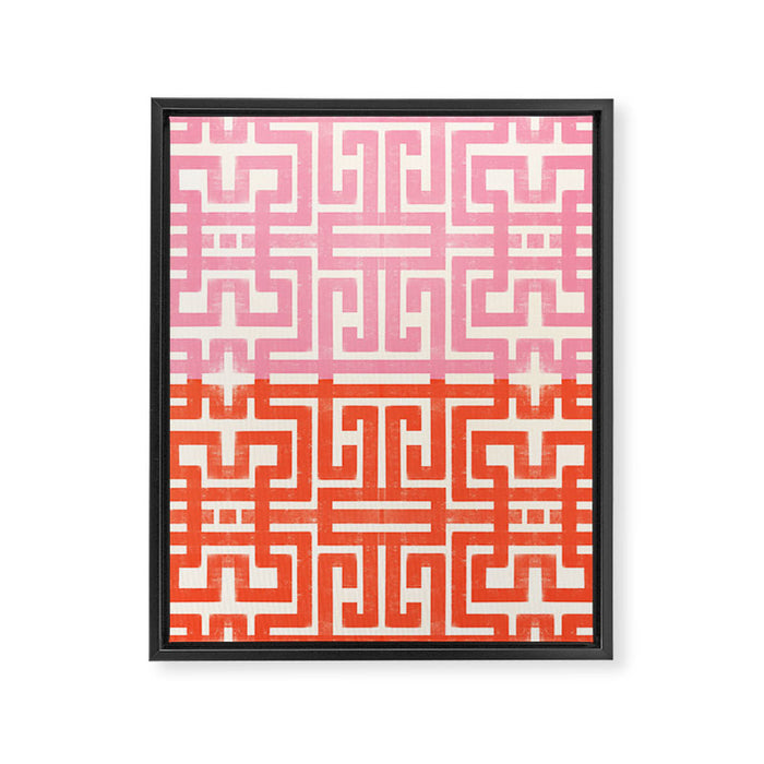 Greco Labyrinth Pattern Framed Canvas Print Gallery Image 1