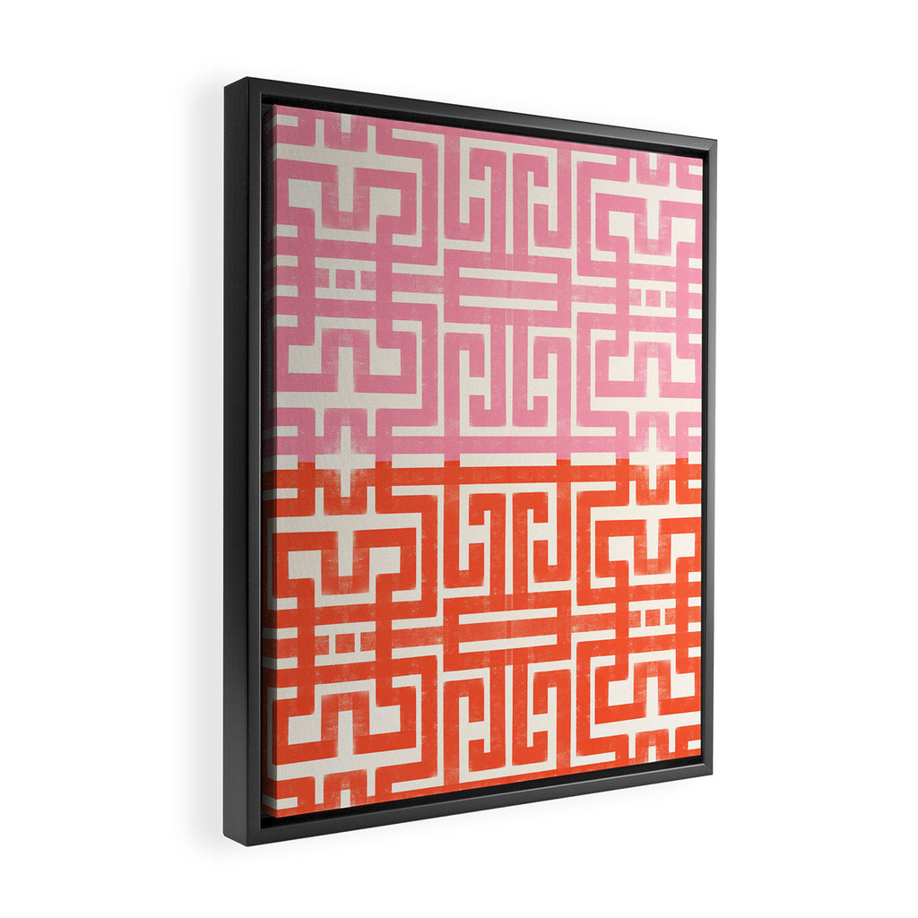 Greco Labyrinth Pattern Framed Canvas Print Gallery Image 2