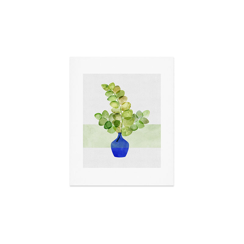 Green and Blue Eucalyptus Bouquet Art Print Gallery Image 1