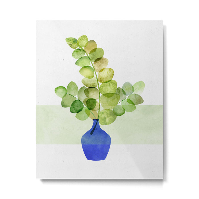 Green and Blue Eucalyptus Bouquet Metal Print Gallery Image 1