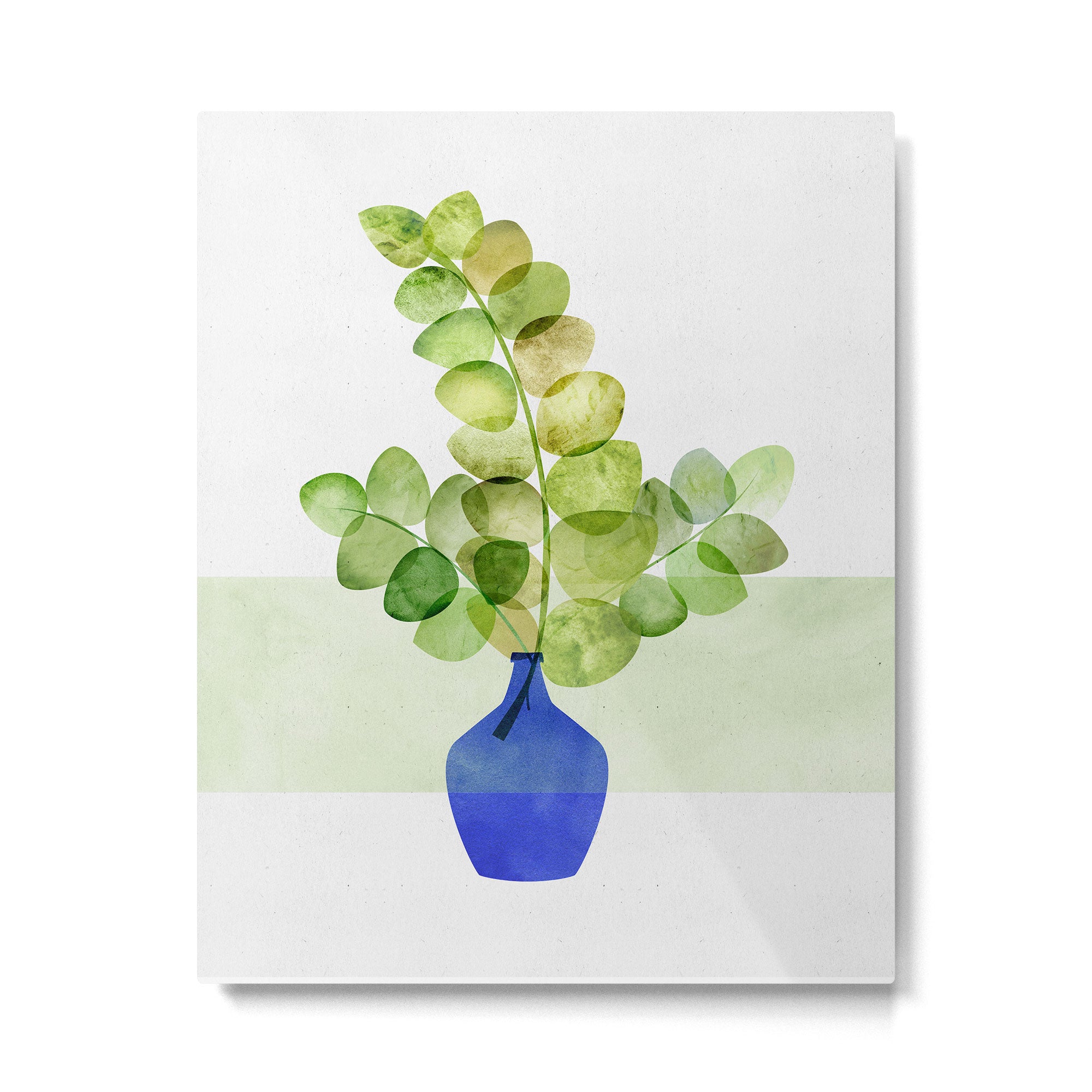 Green and Blue Eucalyptus Bouquet Metal Print Gallery Image 6