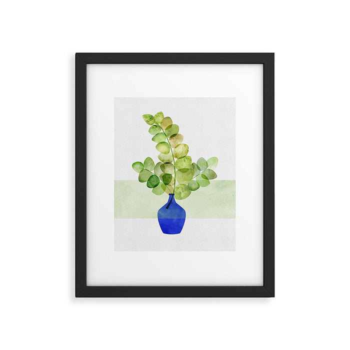 Green and Blue Eucalyptus Bouquet Framed Art Print Gallery Image 1