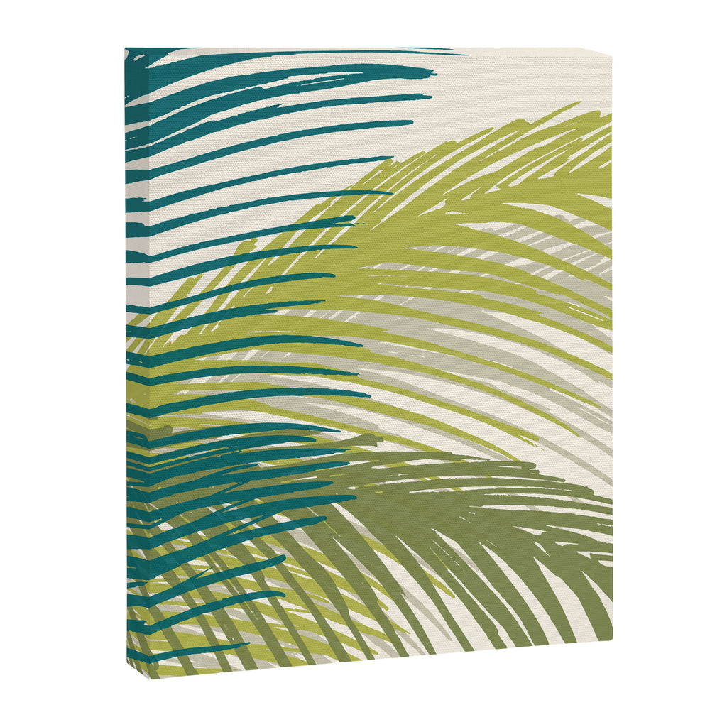 Green Palm Leaf Silhouettes Canvas Print Gallery Image 8