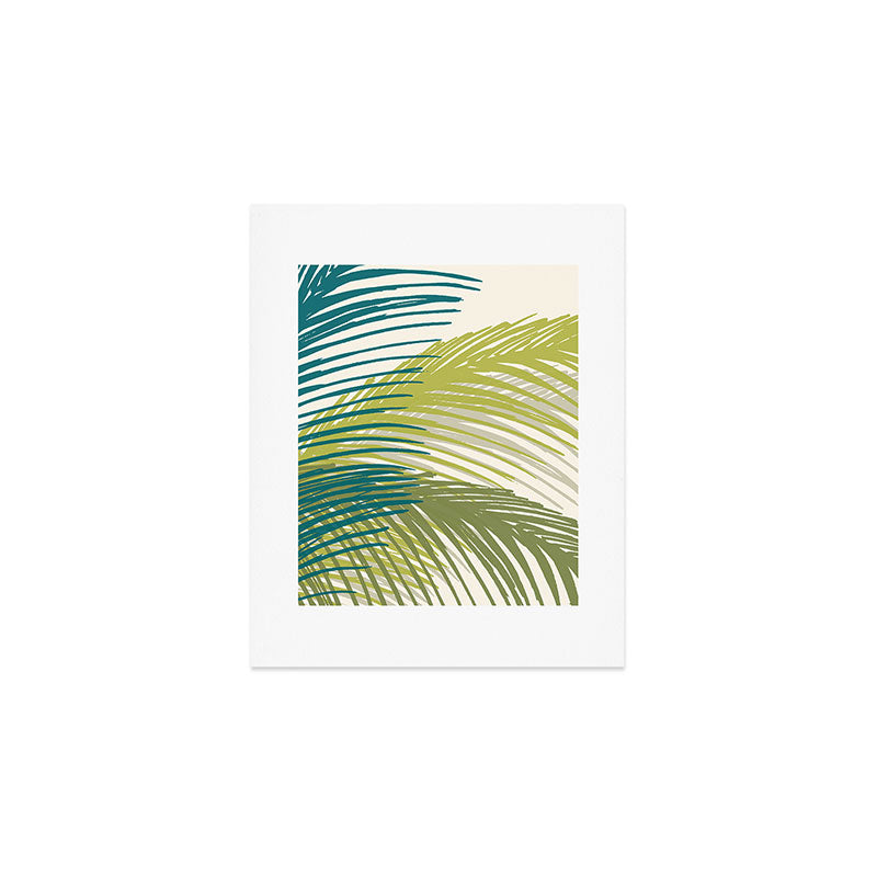 Green Palm Leaf Silhouettes Art Print Gallery Image 1
