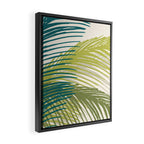 Green Palm Leaf Silhouettes Framed Canvas Print Gallery Image 2