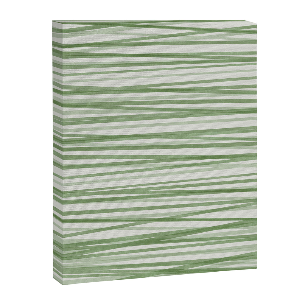 Green Stripes - Modern Abstract Style Canvas Print Gallery Image 8