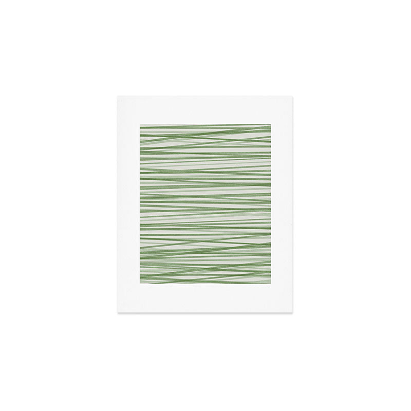 Green Stripes - Modern Abstract Style Art Print Gallery Image 1