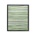 Green Stripes - Modern Abstract Style Framed Canvas Print Gallery Image 8